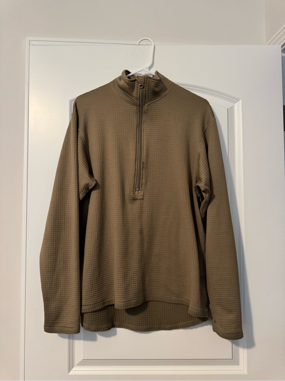Men's Half-Zip Thermal Pullover Sweater in Olive Brown